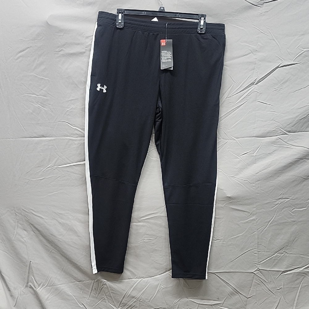 Under Armour Men's Black Joggers with White Stripes